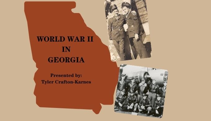 Georgia graphic with lecture title and archive photos